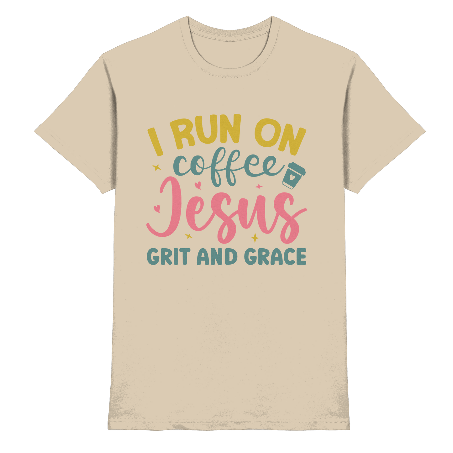 I run on coffee, Jesus, grit and grace | Christliche Produkte - Premium Shirt