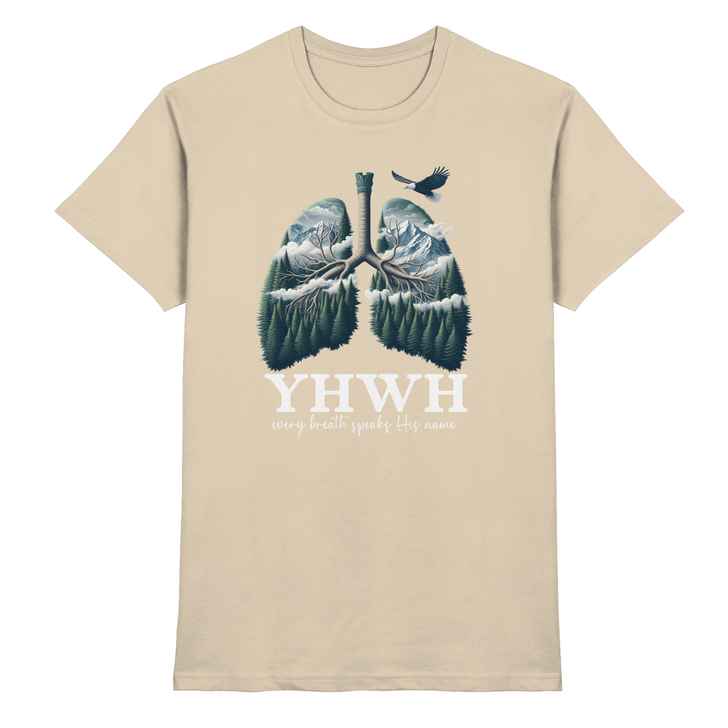 YHWH – Every Breath Speaks His Name | Atem des Lebens | Christliches Design - Premium Shirt