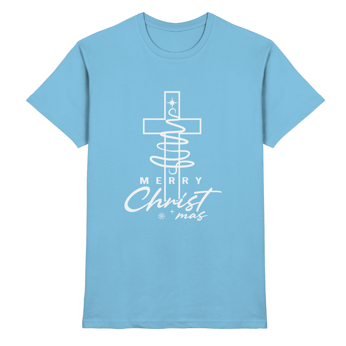 Kreuz und Christbaum – Merry Christ*mas Design - Premium Shirt