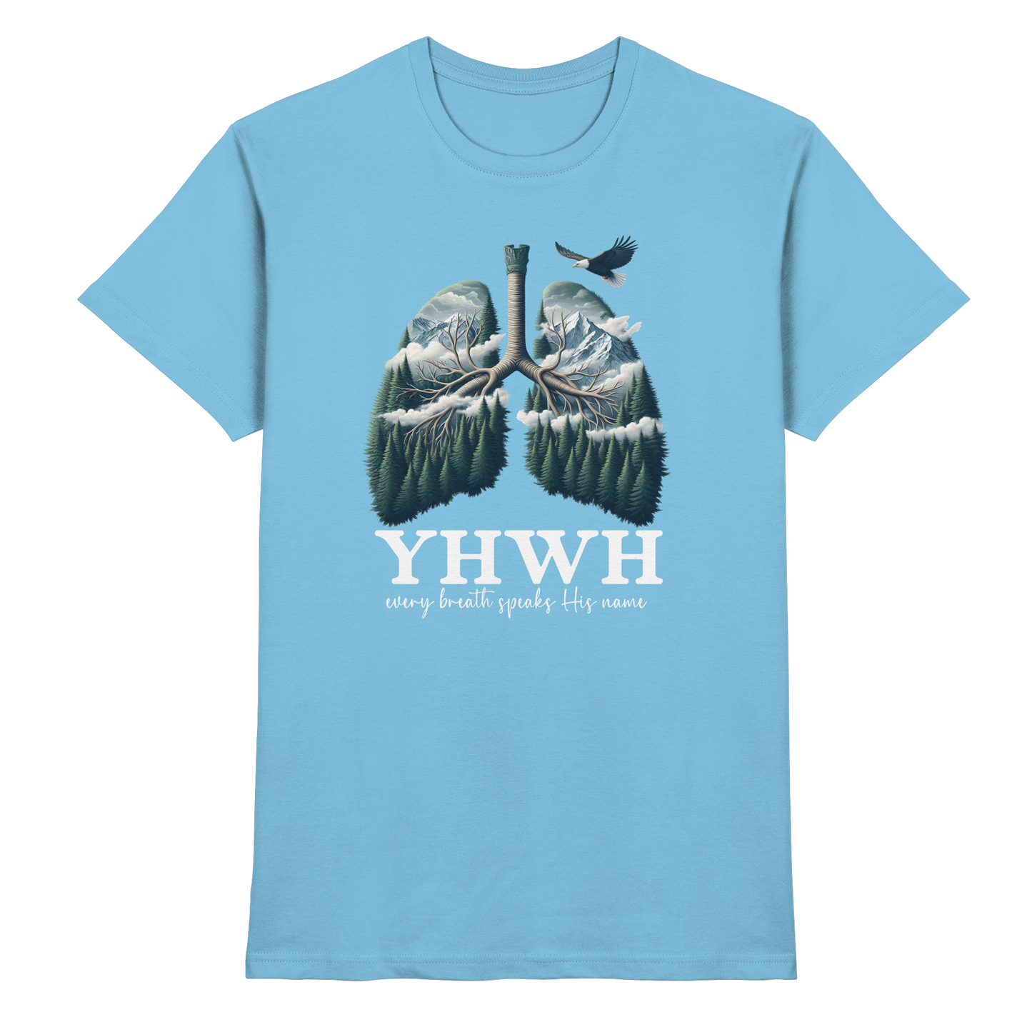 YHWH – Every Breath Speaks His Name | Atem des Lebens | Christliches Design - Premium Shirt