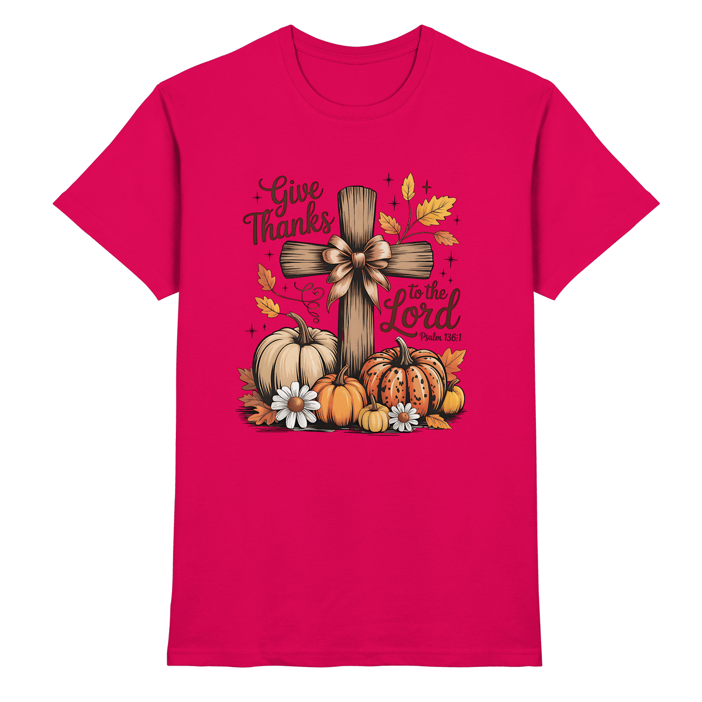Give Thanks to the Lord – Psalm 136:1 | Christliche Kleidung & Geschenke im Retro-Design - Premium Shirt
