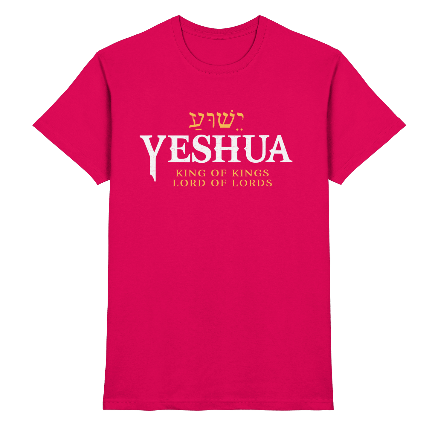 Yeshua – King of Kings, Lord of Lords | Christliches Design mit dem Namen Jesu - Premium Shirt