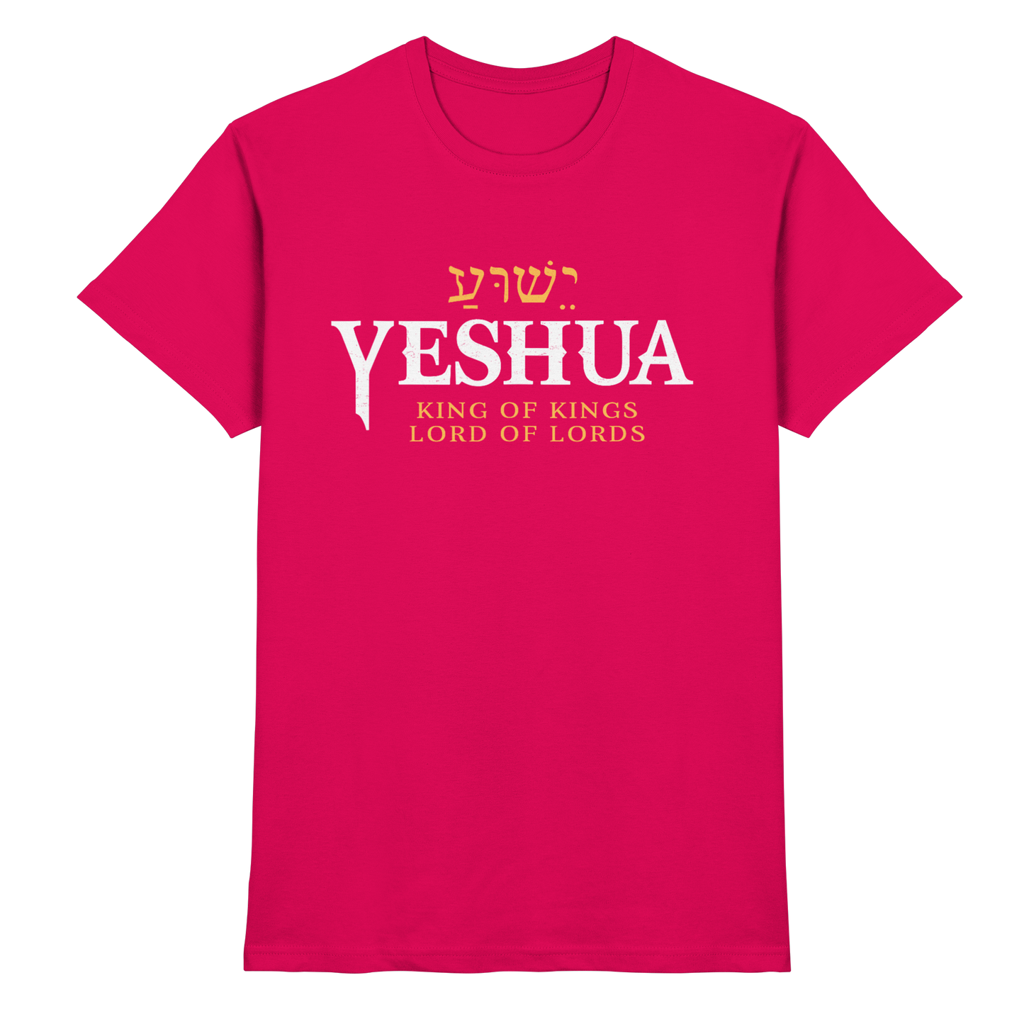 Yeshua – King of Kings, Lord of Lords | Christliches Design mit dem Namen Jesu - Premium Shirt