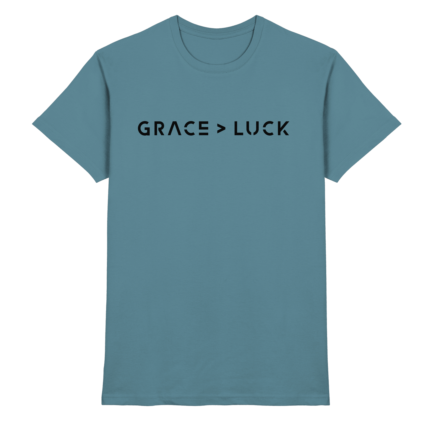 Grace > Luck | Christliches Design über Gottes Gnade - Premium Shirt