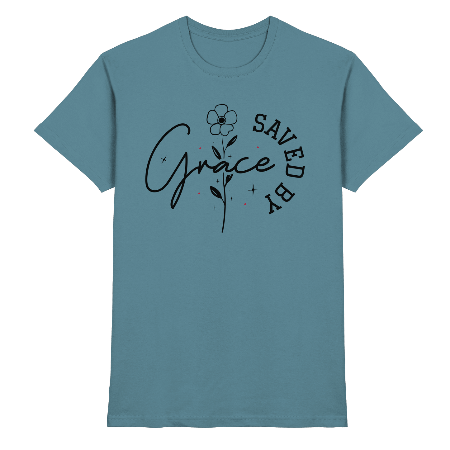 Saved by Grace – ein schlichtes Design mit tiefer Botschaft - Premium Shirt