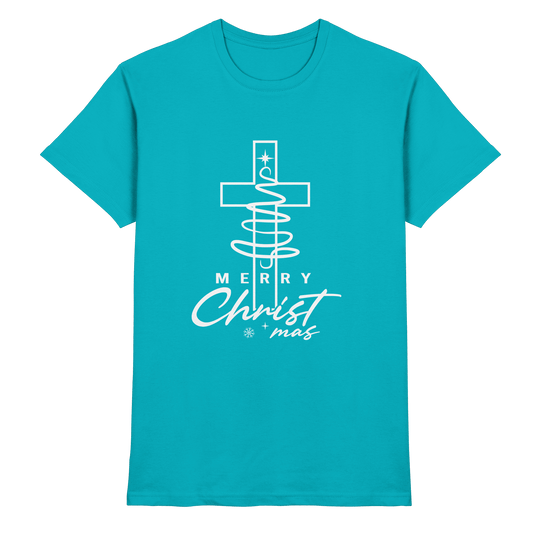 Kreuz und Christbaum – Merry Christ*mas Design - Premium Shirt