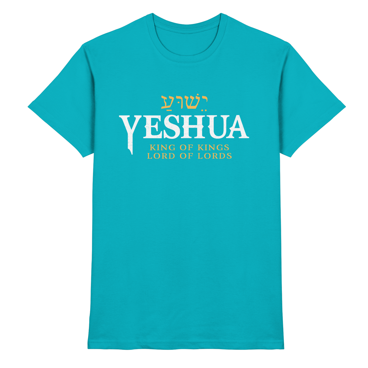 Yeshua – King of Kings, Lord of Lords | Christliches Design mit dem Namen Jesu - Premium Shirt