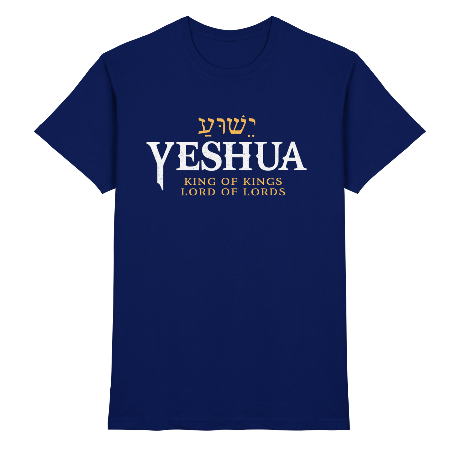 Yeshua – King of Kings, Lord of Lords | Christliches Design mit dem Namen Jesu - Premium Shirt