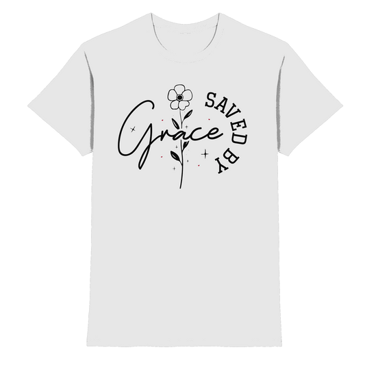 Saved by Grace – ein schlichtes Design mit tiefer Botschaft - Premium Shirt