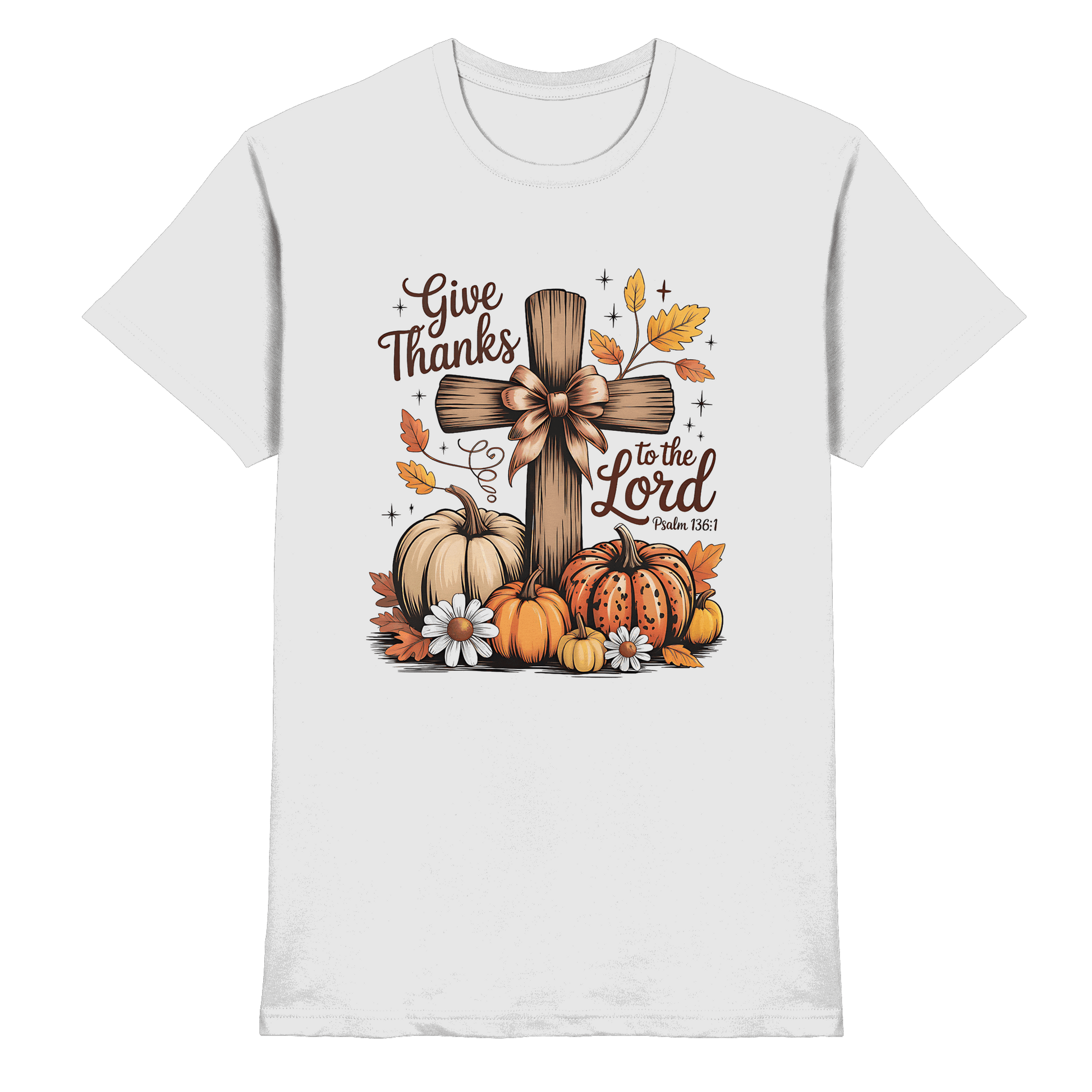 Give Thanks to the Lord – Psalm 136:1 | Christliche Kleidung & Geschenke im Retro-Design - Premium Shirt