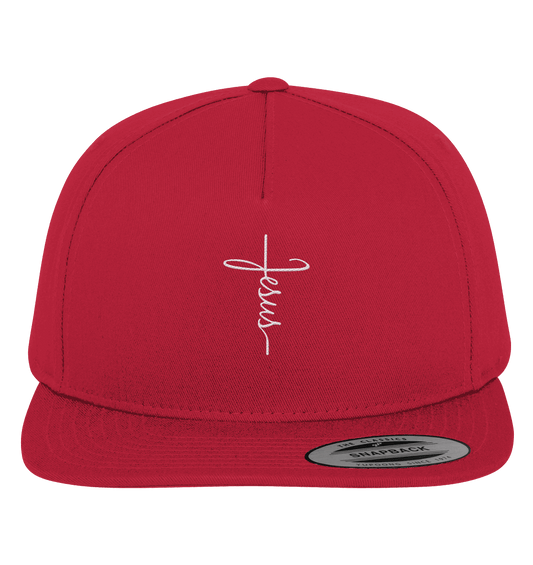 Jesus in Kreuzform - Stick (Weiß) - Premium Snapback