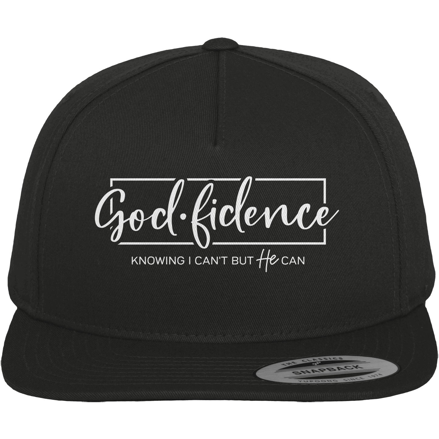 God.fidence – Knowing I can’t but He can | Christliche Kleidung  - Premium Snapback