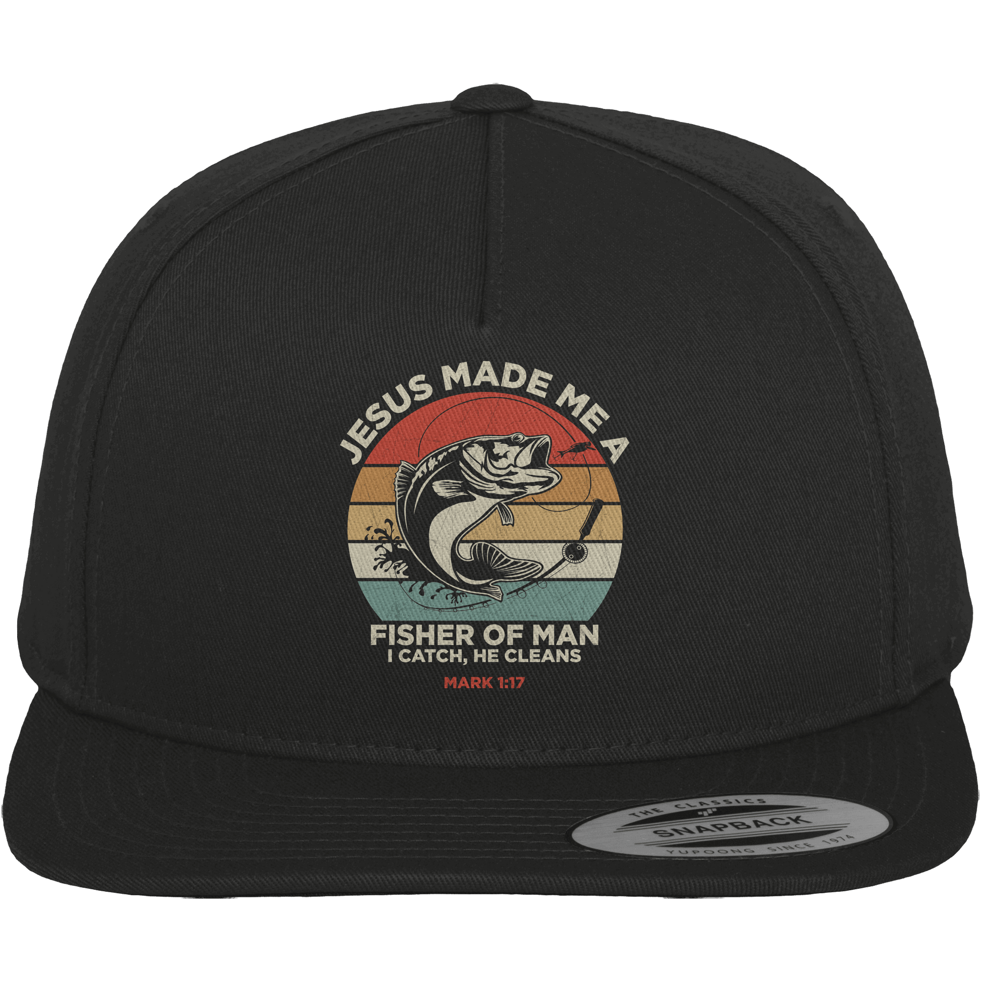 Jesus Made Me a Fisher of Men – I Catch, He Cleans | Christliches Design inspiriert von Matthäus 4:19 - Premium Snapback