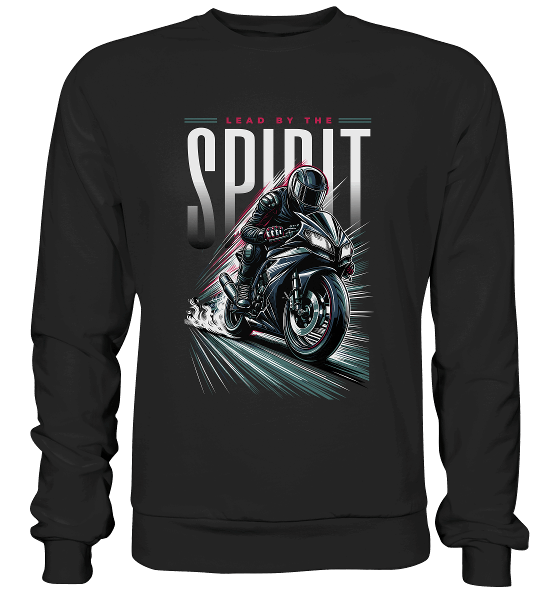 Lead by the Spirit | Christliche Kleidung & Geschenke im Motorrad-Design - Premium Sweatshirt