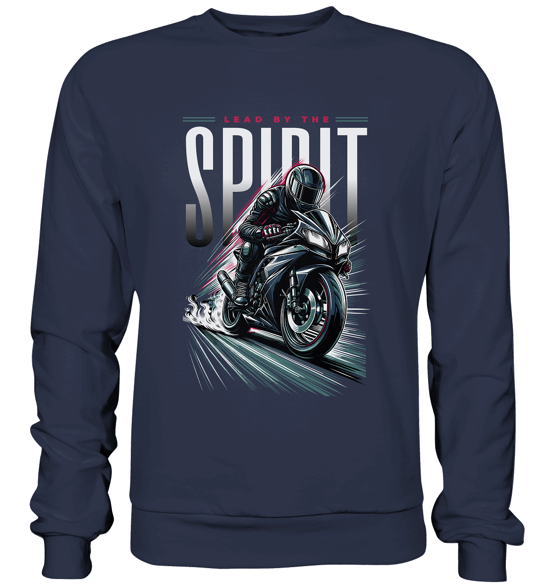 Lead by the Spirit | Christliche Kleidung & Geschenke im Motorrad-Design - Premium Sweatshirt