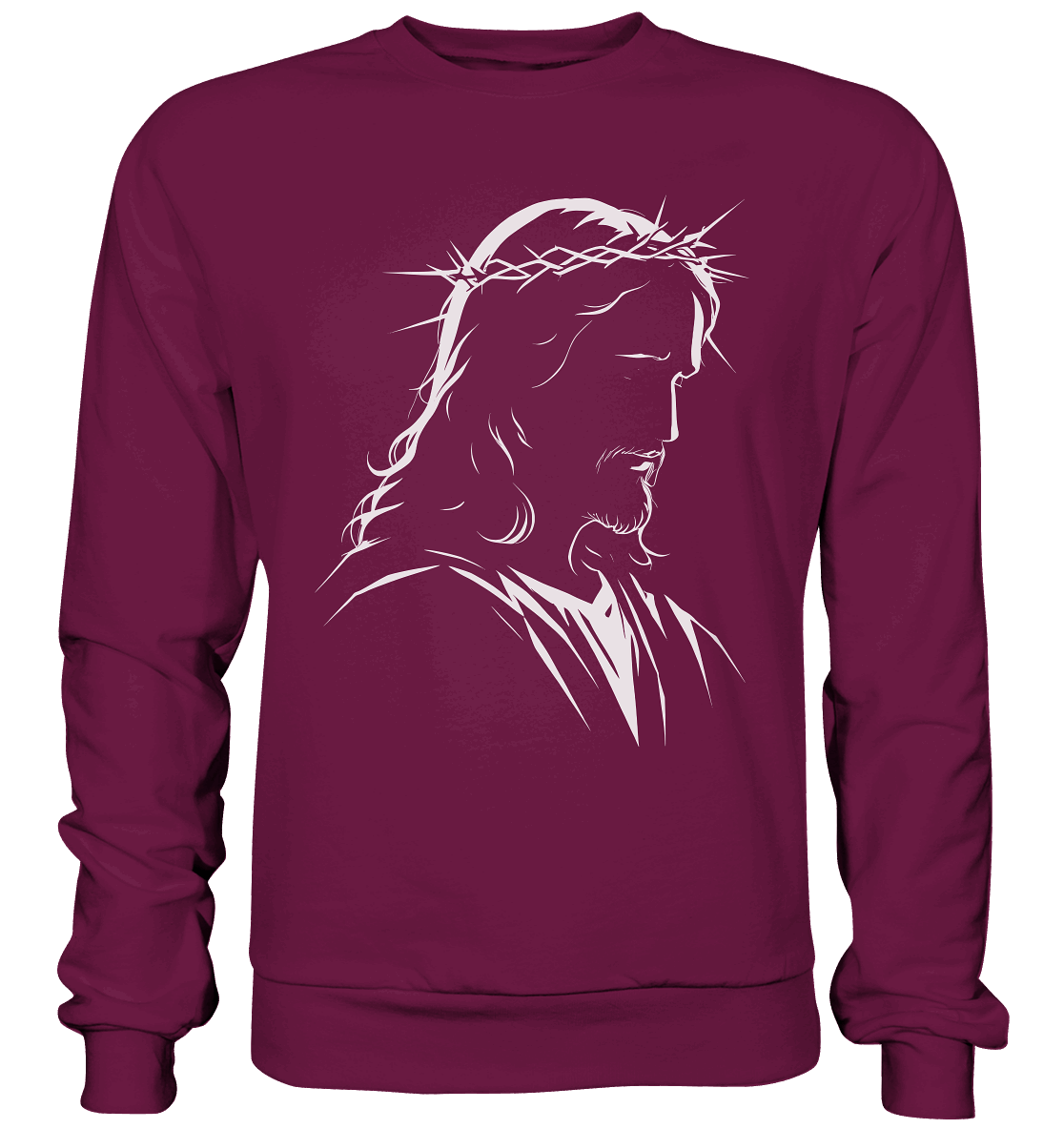 Der Blick des Erlösers – Jesus-Silhouette im Konturdesign | Christliche Kleidung - Premium Sweatshirt