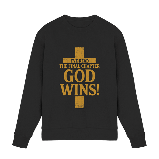 GOD WINS – Das Ende steht fest | Christliche Kleidung & Geschenke im Kreuz-Design - Premium Sweatshirt