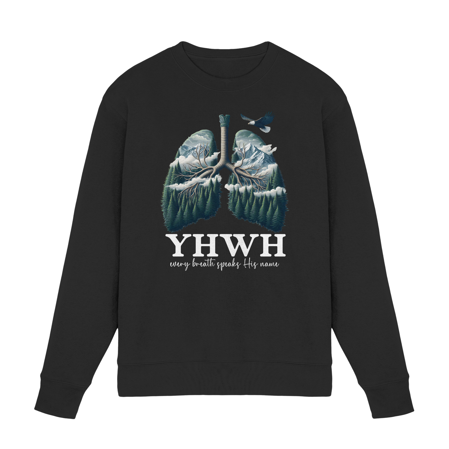 YHWH – Every Breath Speaks His Name | Atem des Lebens | Christliches Design - Premium Sweatshirt