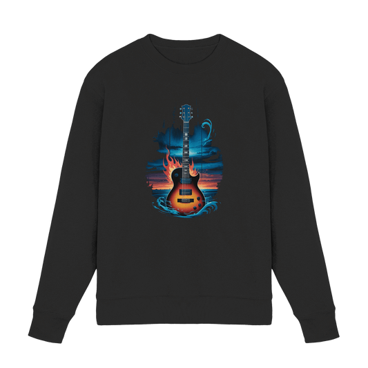 Fire & Water Guitar – Künstlerisches Gitarren Design für Musiker & Worshipper - Premium Sweatshirt