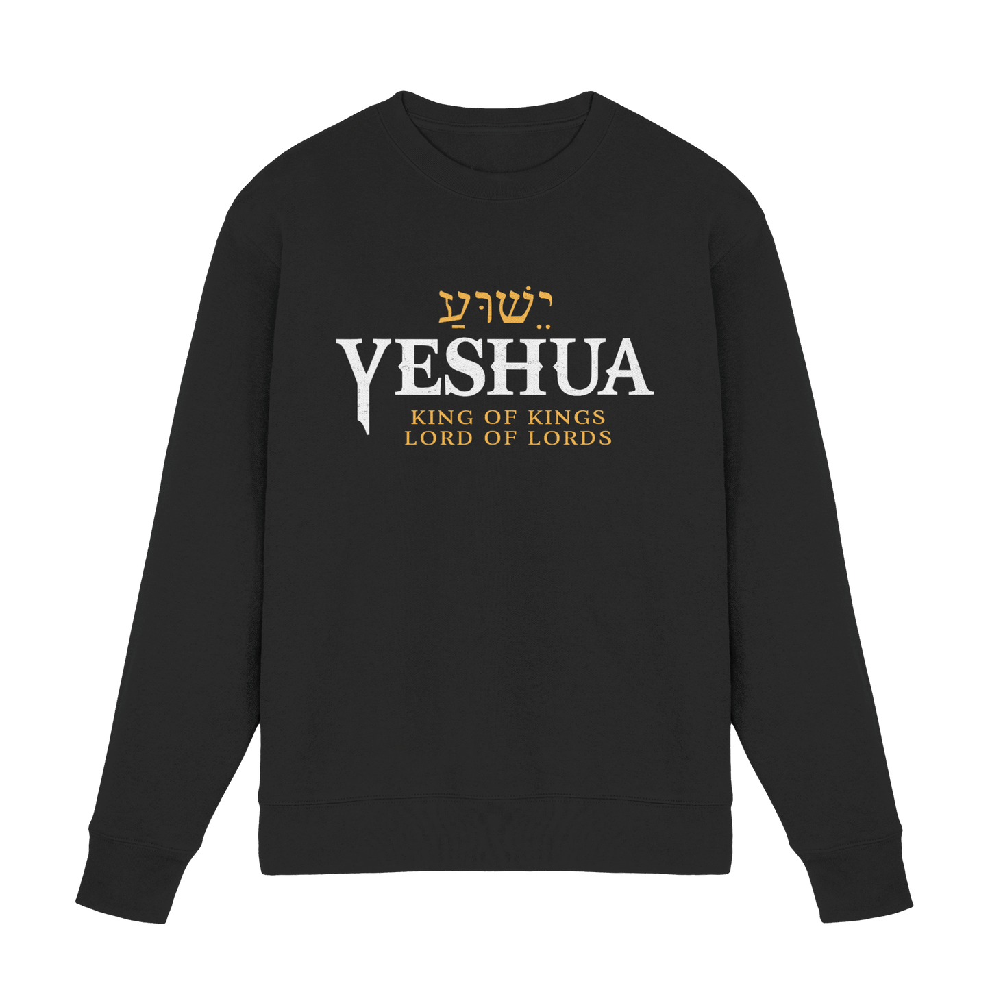 Yeshua – King of Kings, Lord of Lords | Christliches Design mit dem Namen Jesu - Premium Sweatshirt