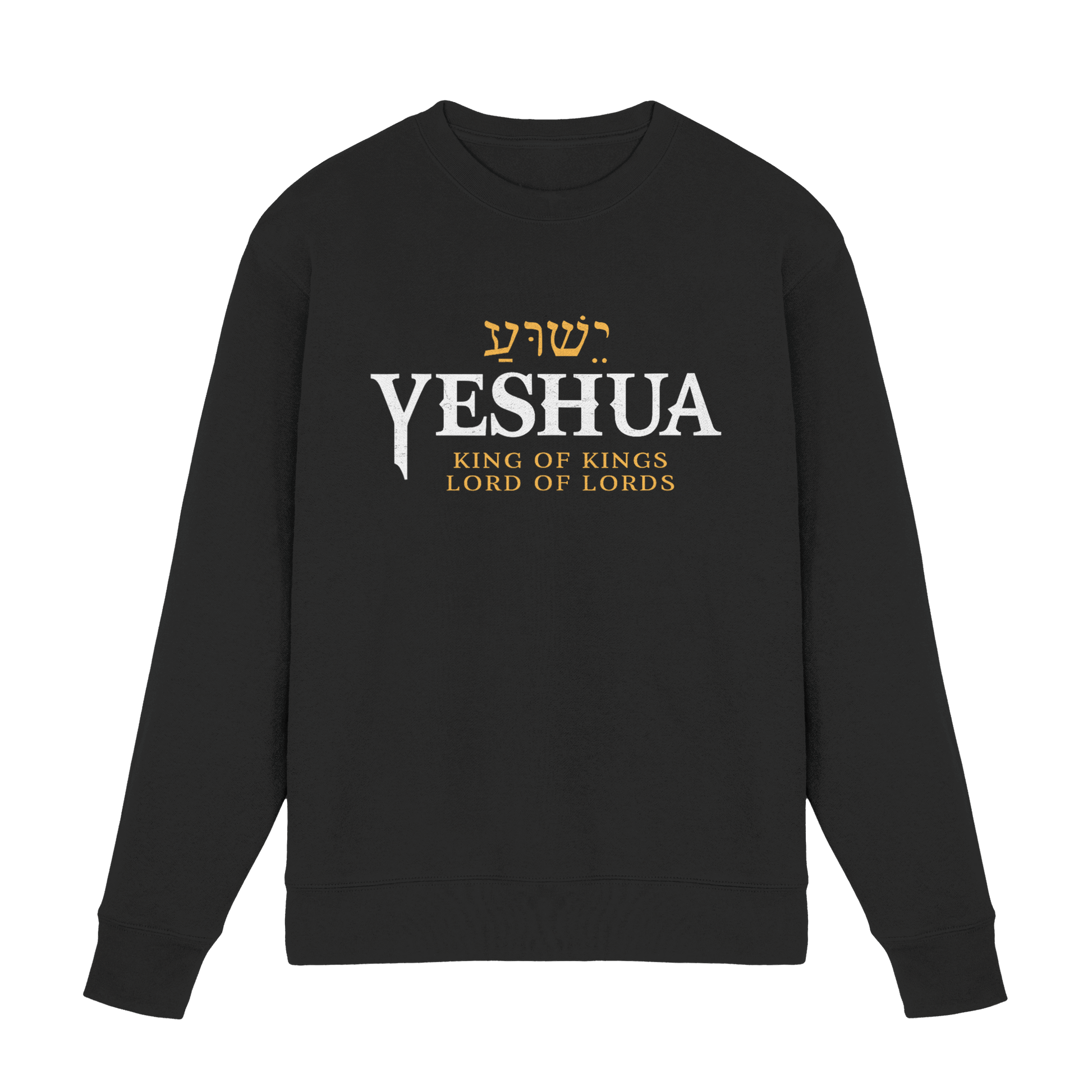 Yeshua – King of Kings, Lord of Lords | Christliches Design mit dem Namen Jesu - Premium Sweatshirt