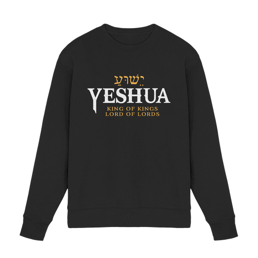 Yeshua – King of Kings, Lord of Lords | Christliches Design mit dem Namen Jesu - Premium Sweatshirt