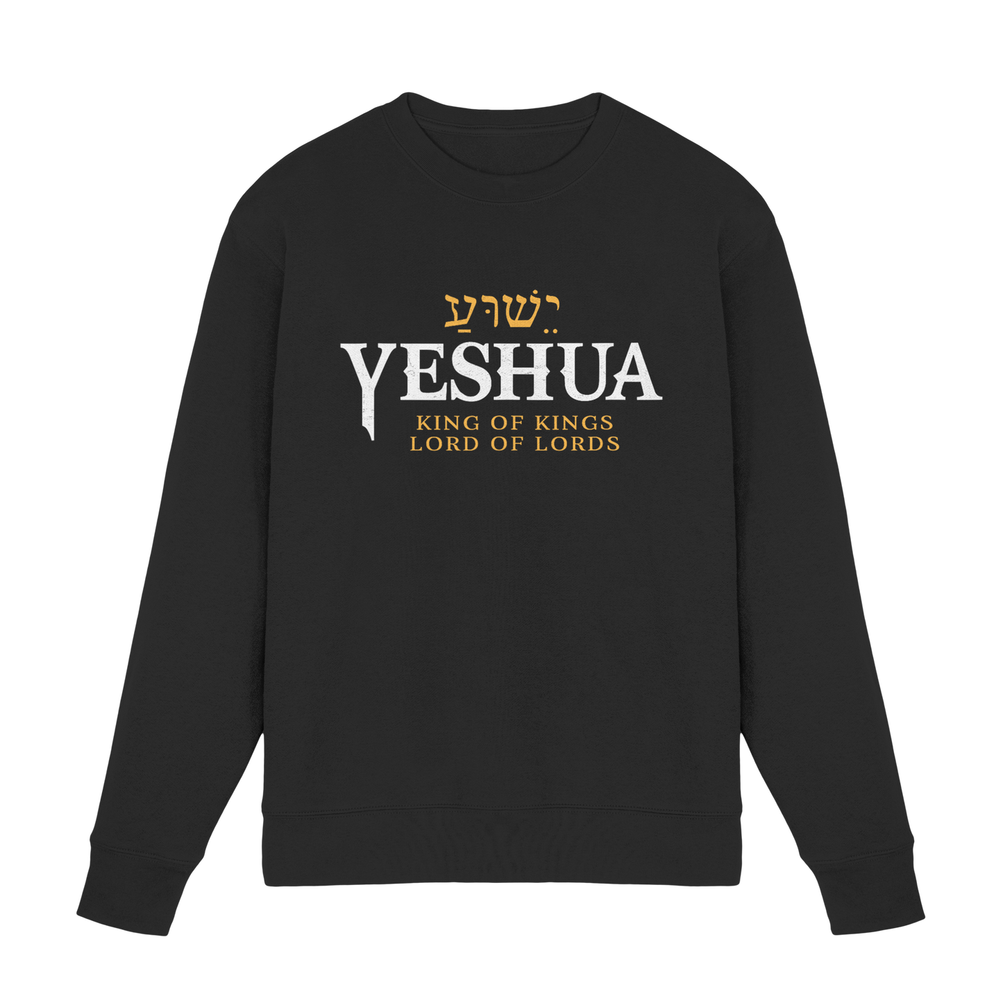 Yeshua – King of Kings, Lord of Lords | Christliches Design mit dem Namen Jesu - Premium Sweatshirt