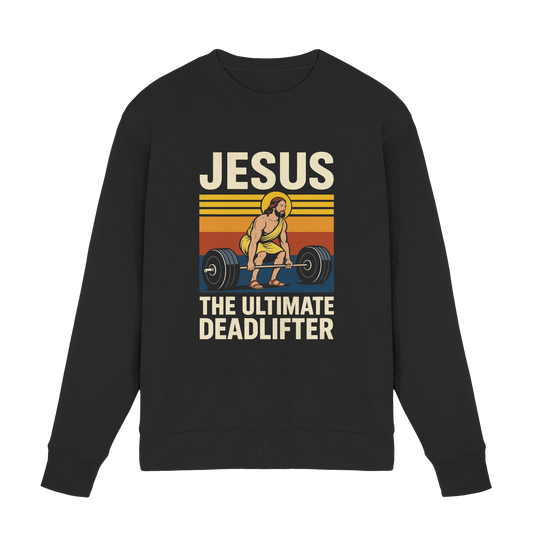 Jesus Deadlifter – Jesus the Ultimate Deadlifter | Christian Fitness Design - Premium Sweatshirt