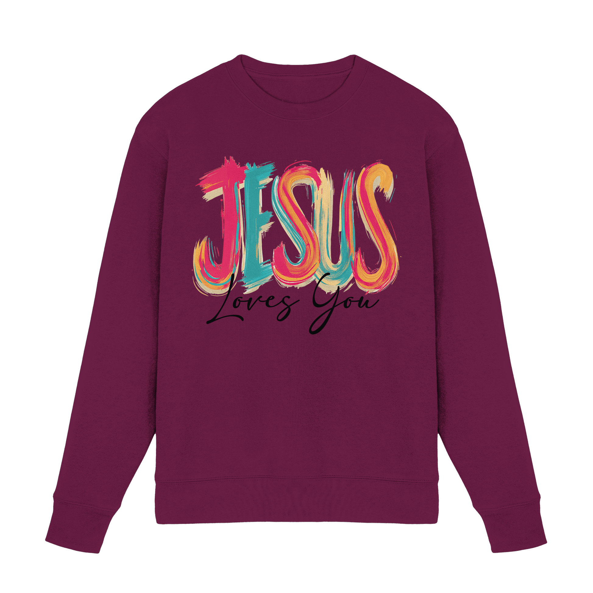 Jesus Loves You – Buntes Design voller Hoffnung und Liebe | Christliches Design - Premium Sweatshirt