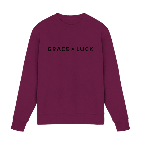 Grace > Luck | Christliches Design über Gottes Gnade - Premium Sweatshirt