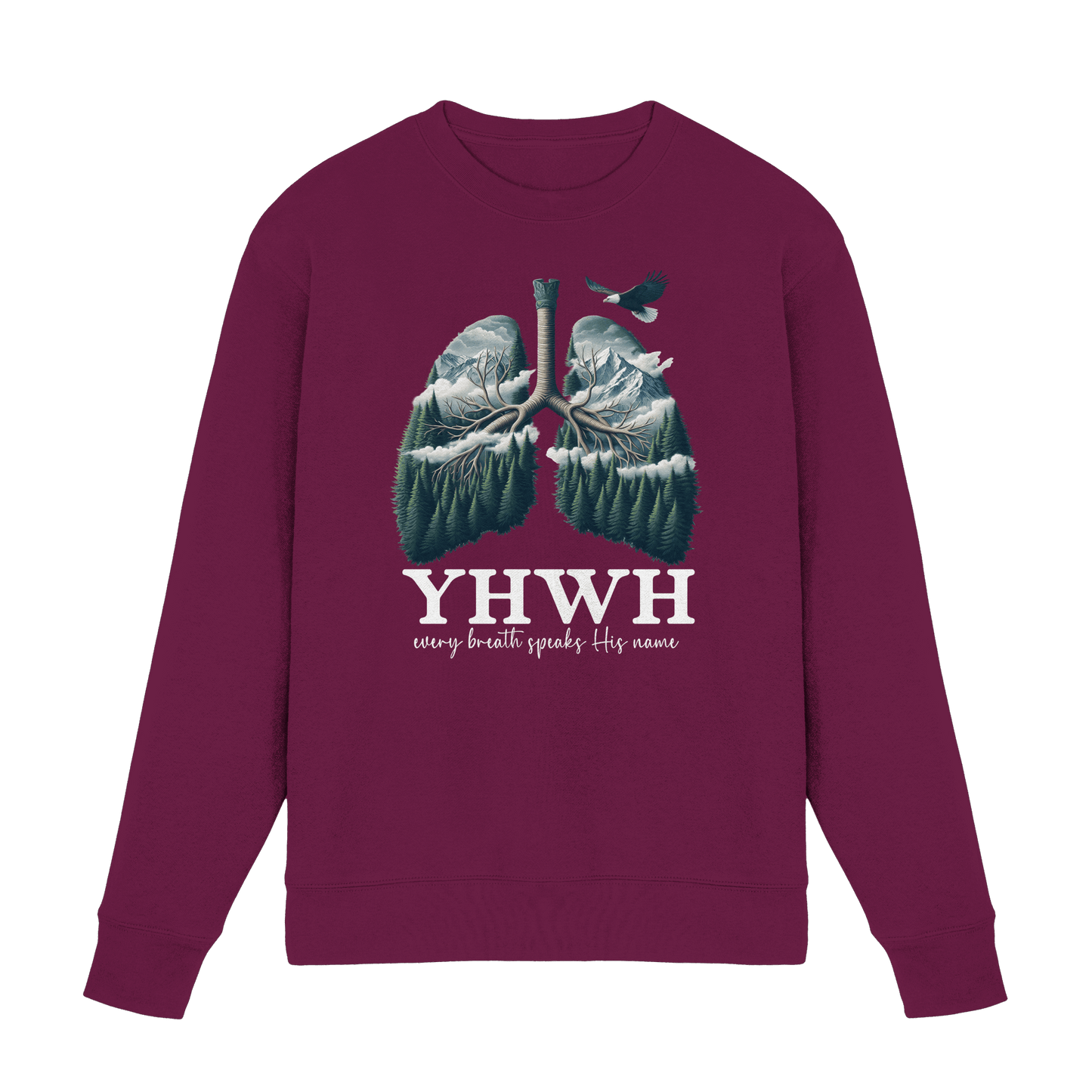 YHWH – Every Breath Speaks His Name | Atem des Lebens | Christliches Design - Premium Sweatshirt