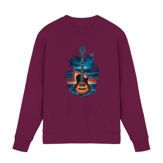 Fire & Water Guitar – Künstlerisches Gitarren Design für Musiker & Worshipper - Premium Sweatshirt