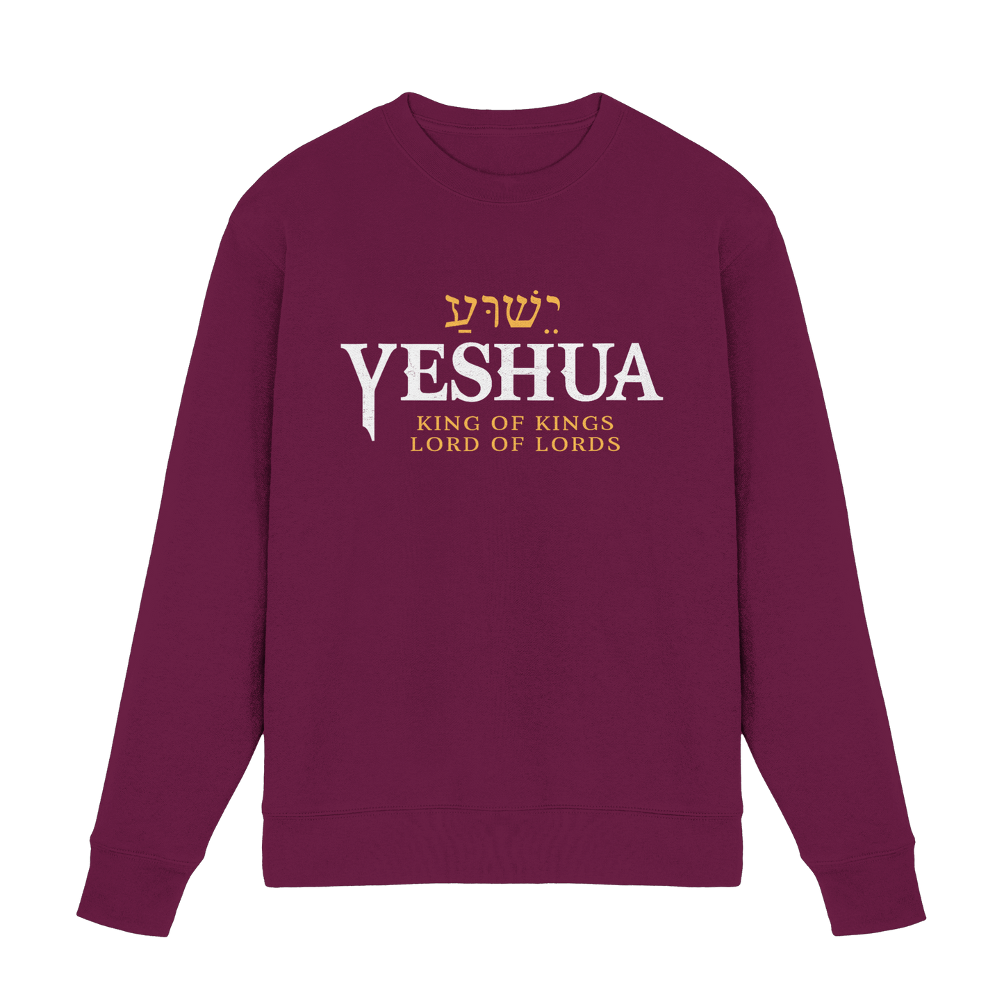 Yeshua – King of Kings, Lord of Lords | Christliches Design mit dem Namen Jesu - Premium Sweatshirt