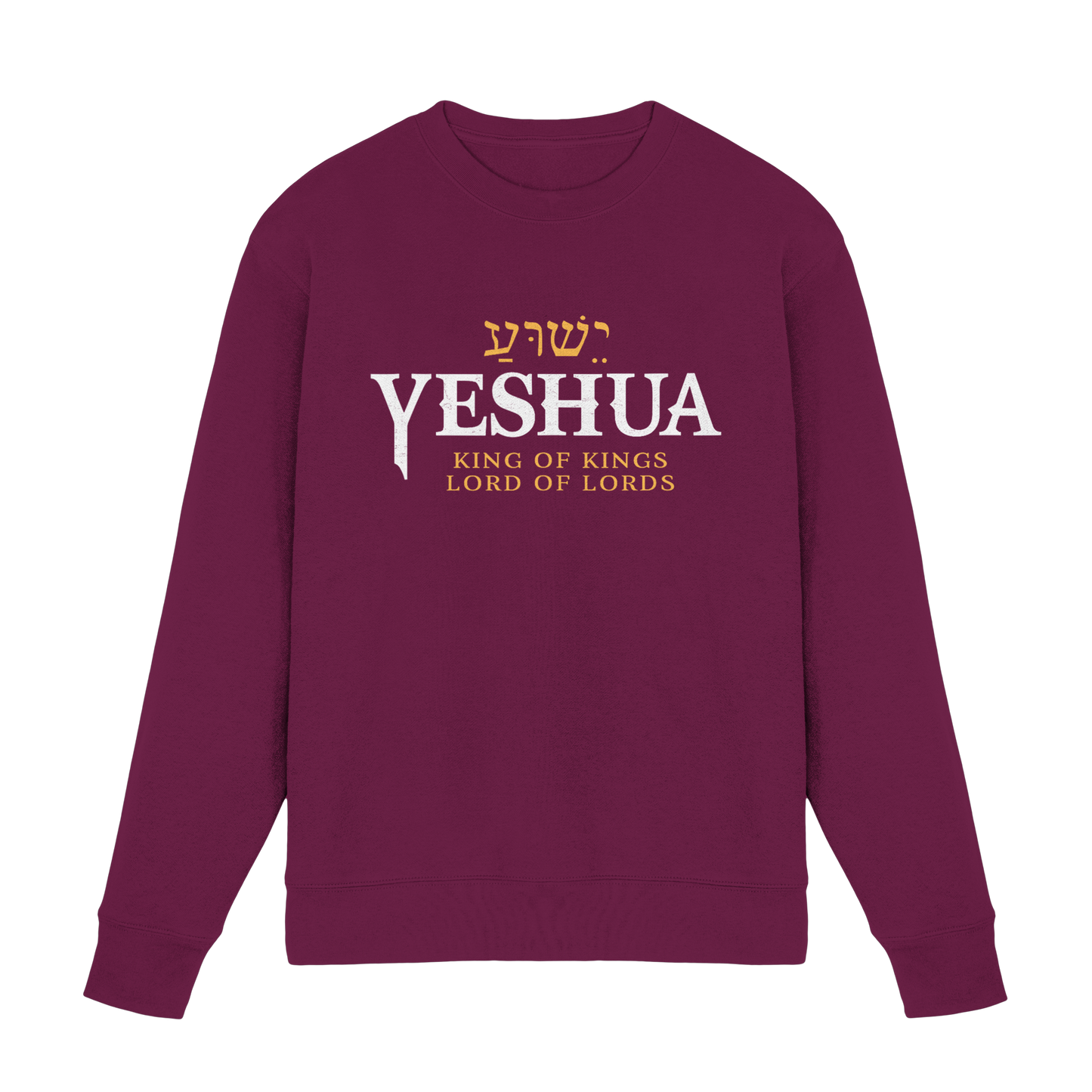 Yeshua – King of Kings, Lord of Lords | Christliches Design mit dem Namen Jesu - Premium Sweatshirt