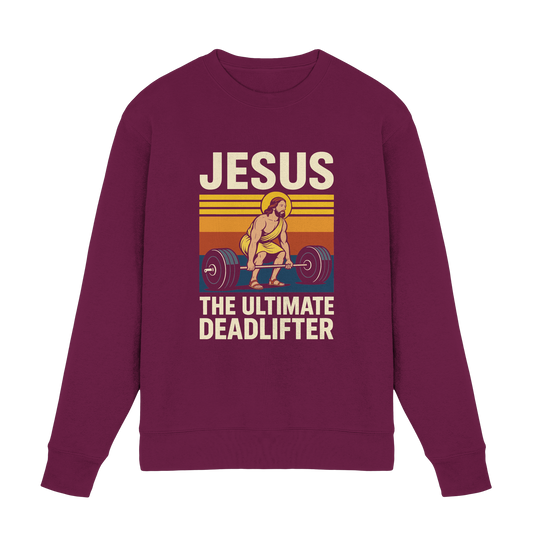 Jesus Deadlifter – Jesus the Ultimate Deadlifter | Christian Fitness Design - Premium Sweatshirt