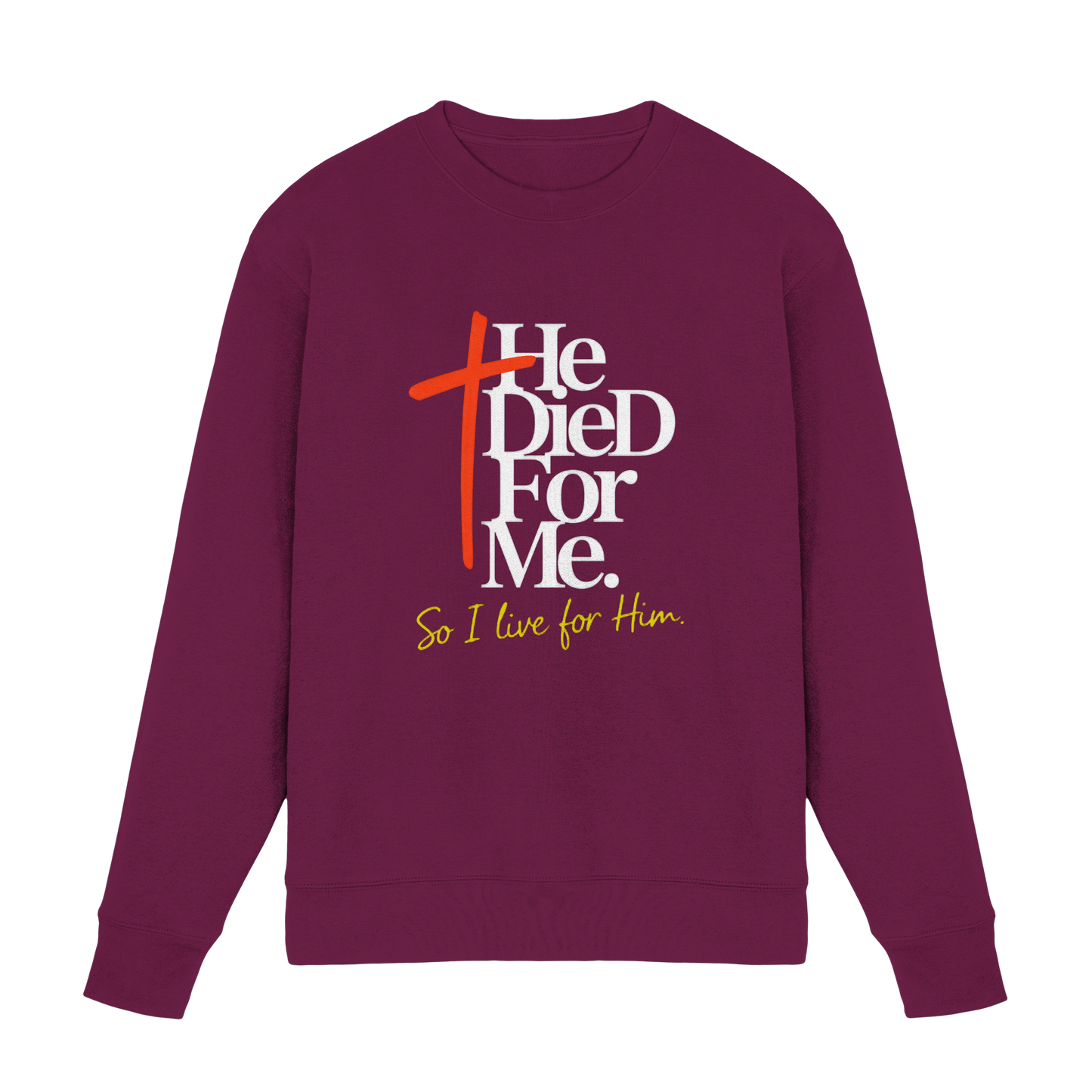 He Died for Me – Christliches Design mit Statement - Premium Sweatshirt