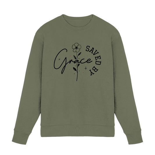 Saved by Grace – ein schlichtes Design mit tiefer Botschaft - Premium Sweatshirt