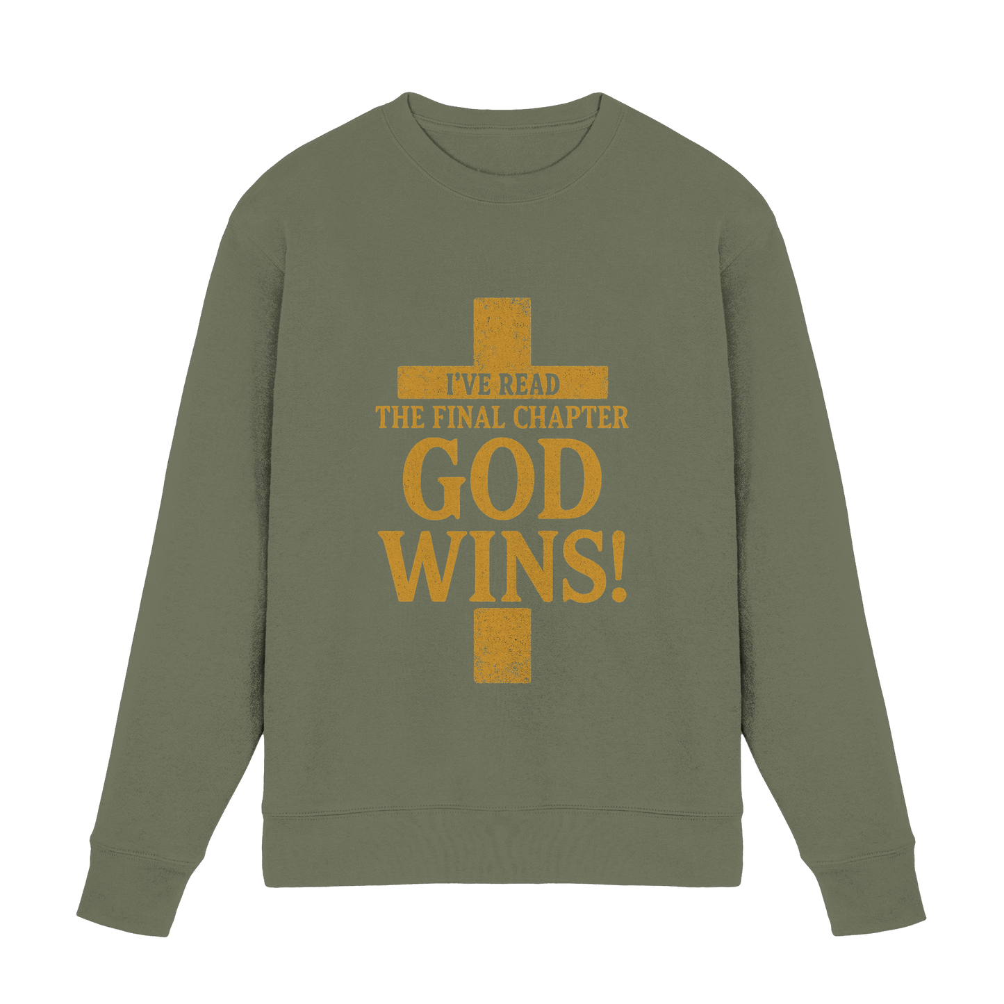 GOD WINS – Das Ende steht fest | Christliche Kleidung & Geschenke im Kreuz-Design - Premium Sweatshirt