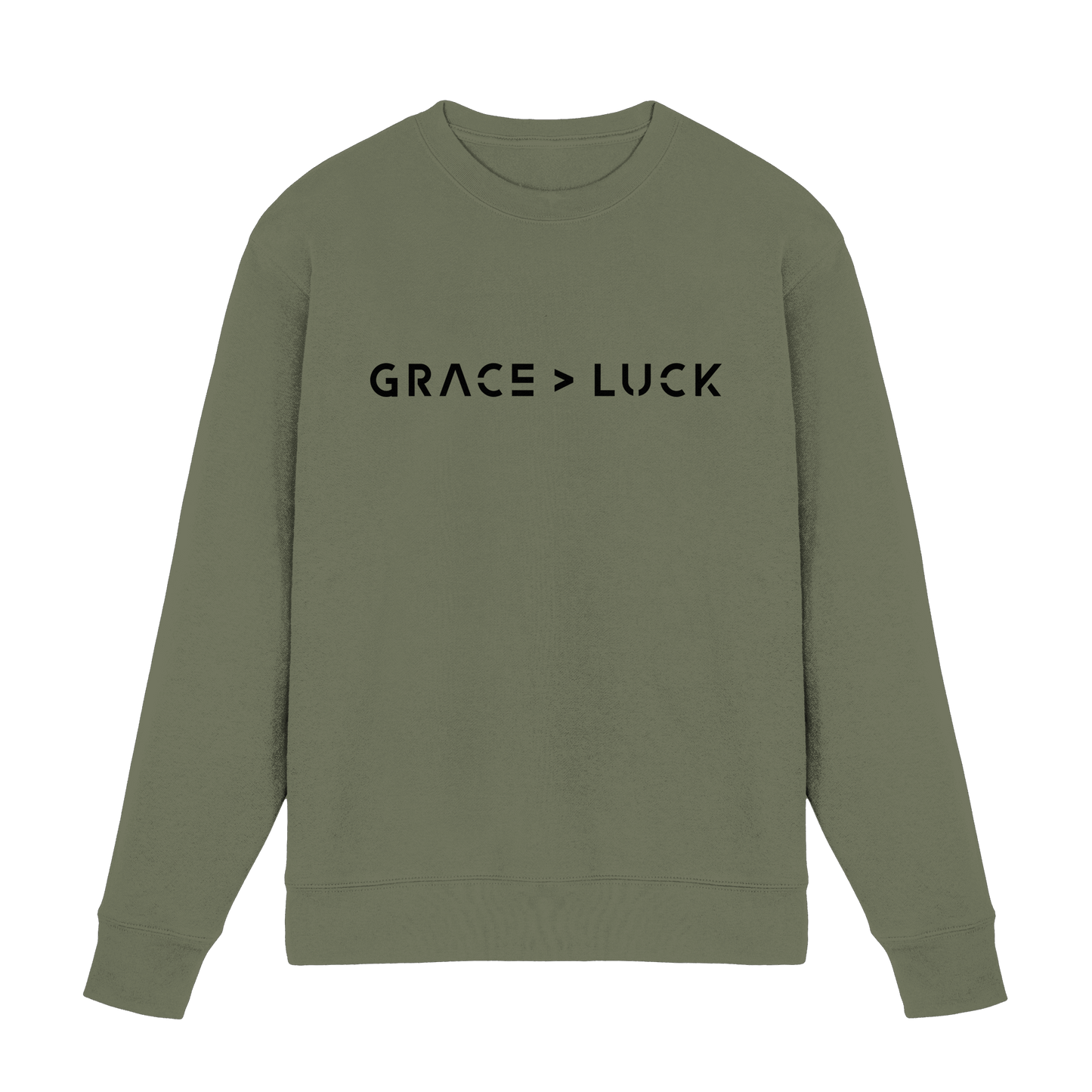 Grace > Luck | Christliches Design über Gottes Gnade - Premium Sweatshirt