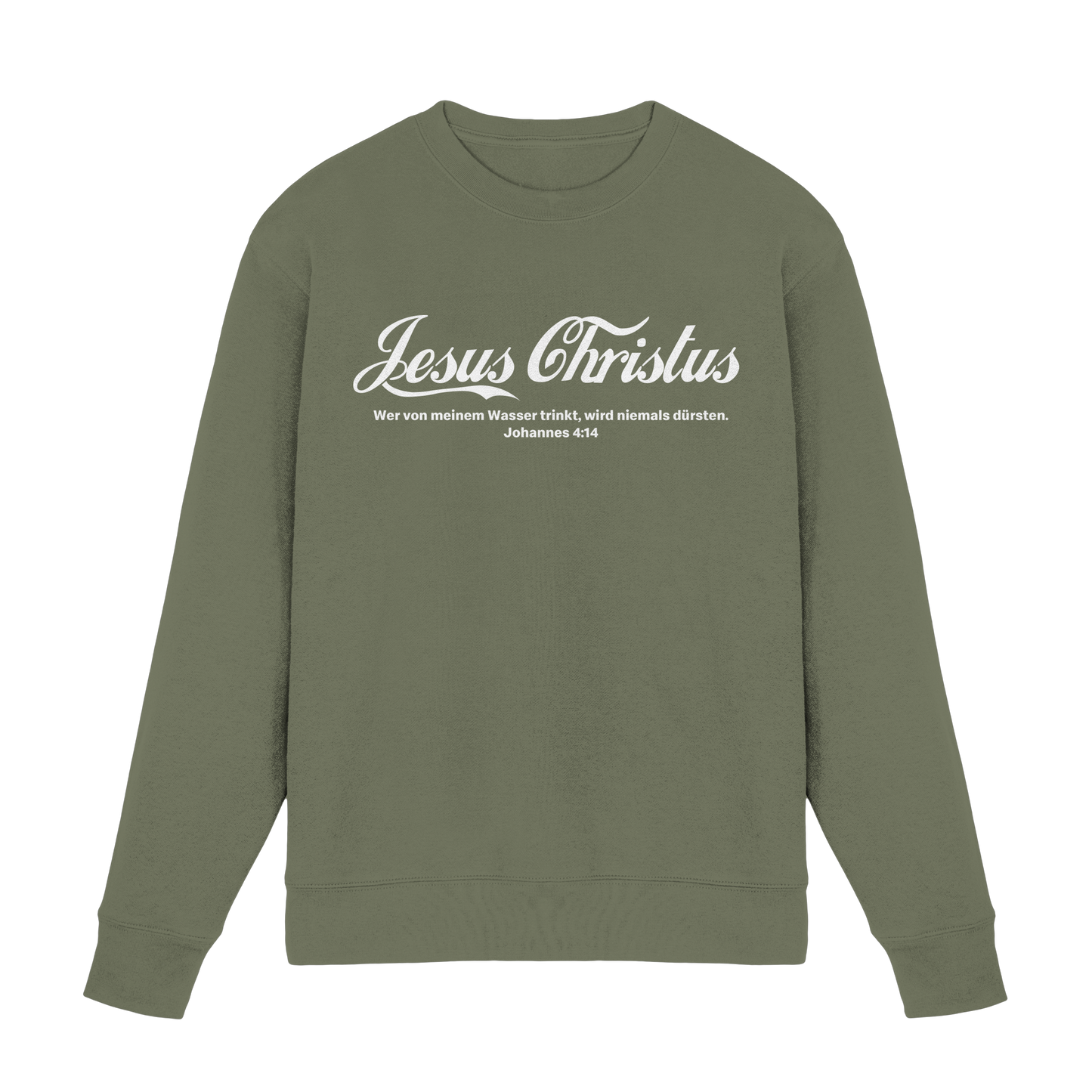 Jesus Christus – Johannes 4,14 | Christliches Statement Design „Lebendiges Wasser“ - Premium Sweatshirt