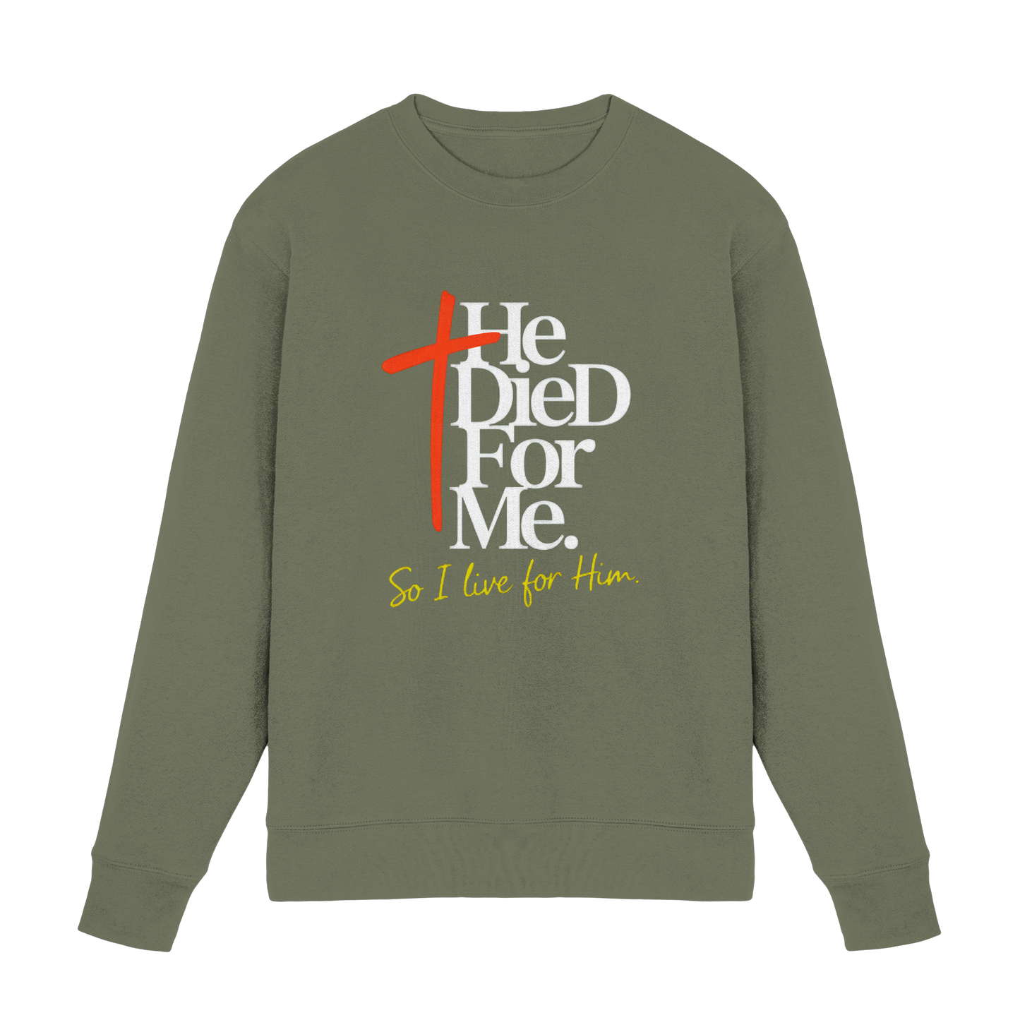 He Died for Me – Christliches Design mit Statement - Premium Sweatshirt