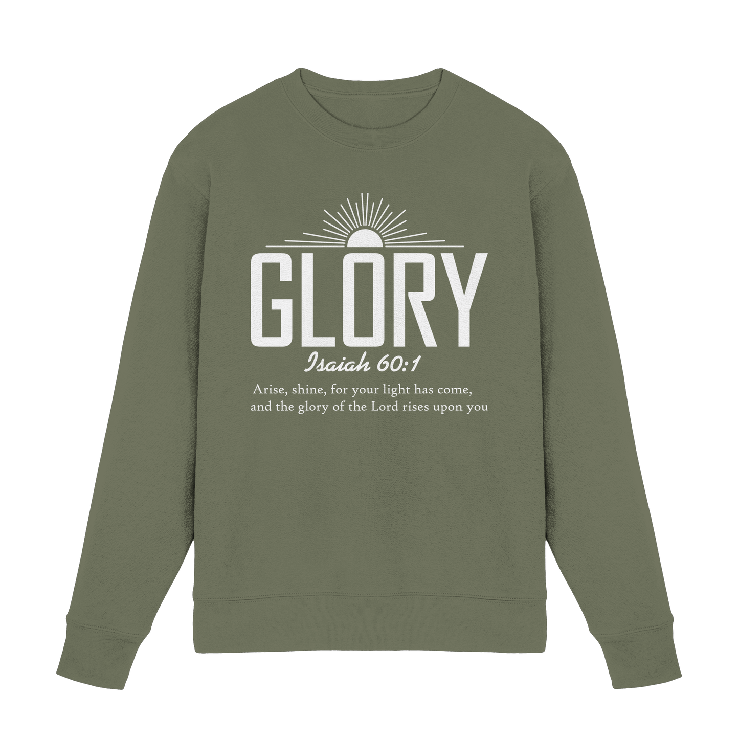 Isaiah 60:1 – Glory | Christliches Design mit Bibelvers - Premium Sweatshirt