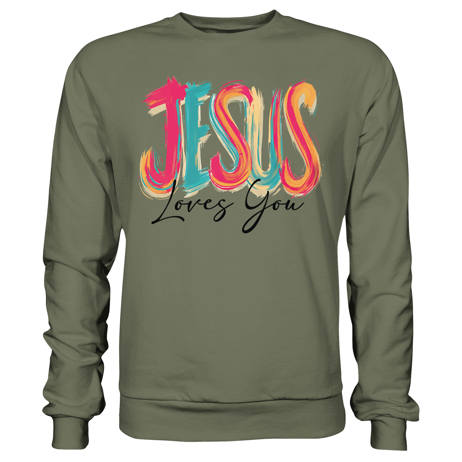 Jesus Loves You – Buntes Design voller Hoffnung und Liebe | Christliches Design - Premium Sweatshirt