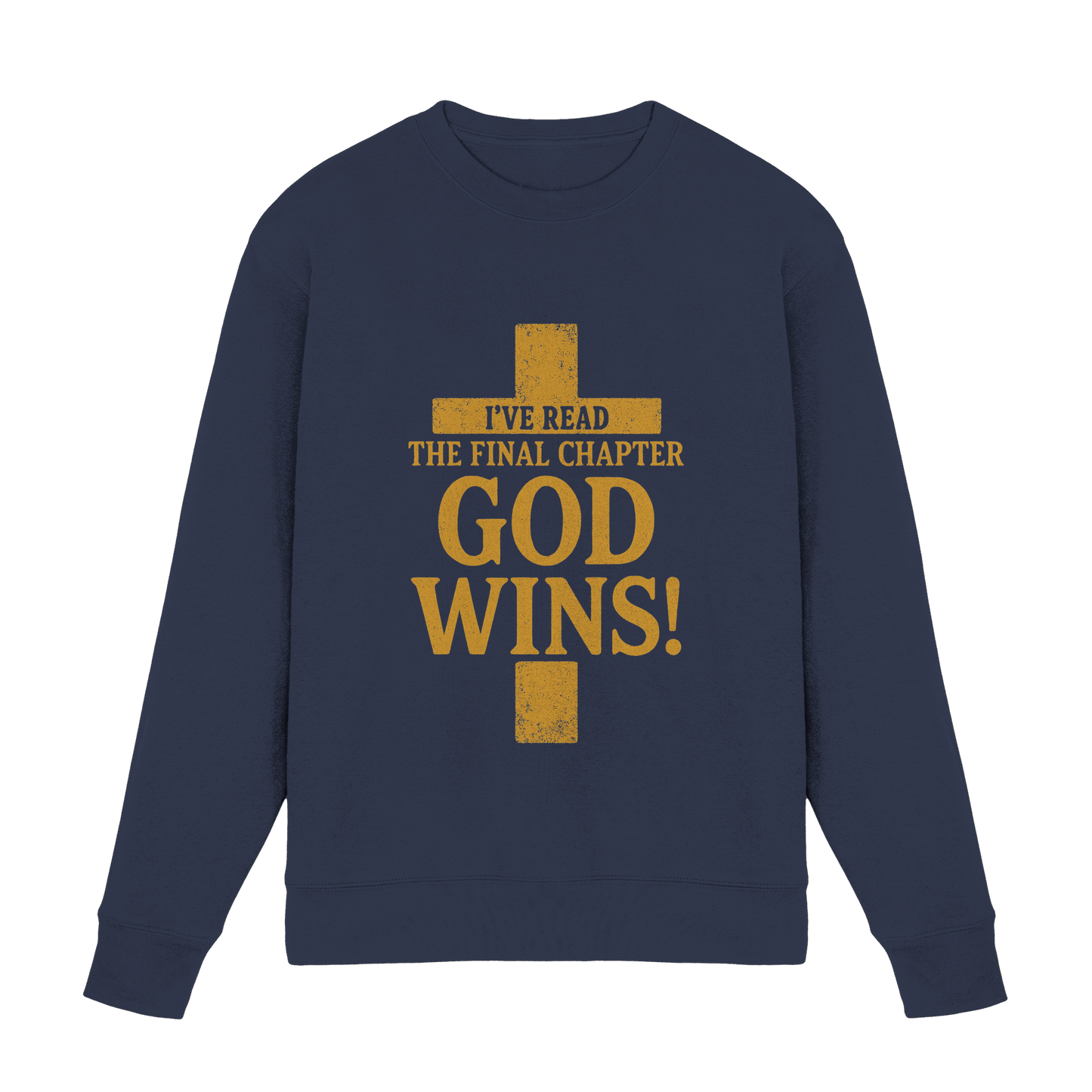GOD WINS – Das Ende steht fest | Christliche Kleidung & Geschenke im Kreuz-Design - Premium Sweatshirt