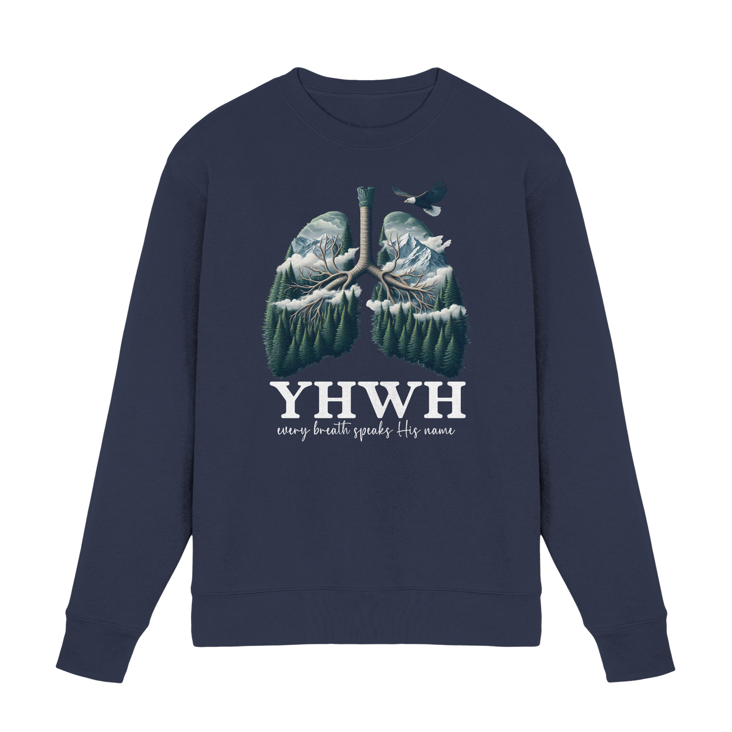 YHWH – Every Breath Speaks His Name | Atem des Lebens | Christliches Design - Premium Sweatshirt