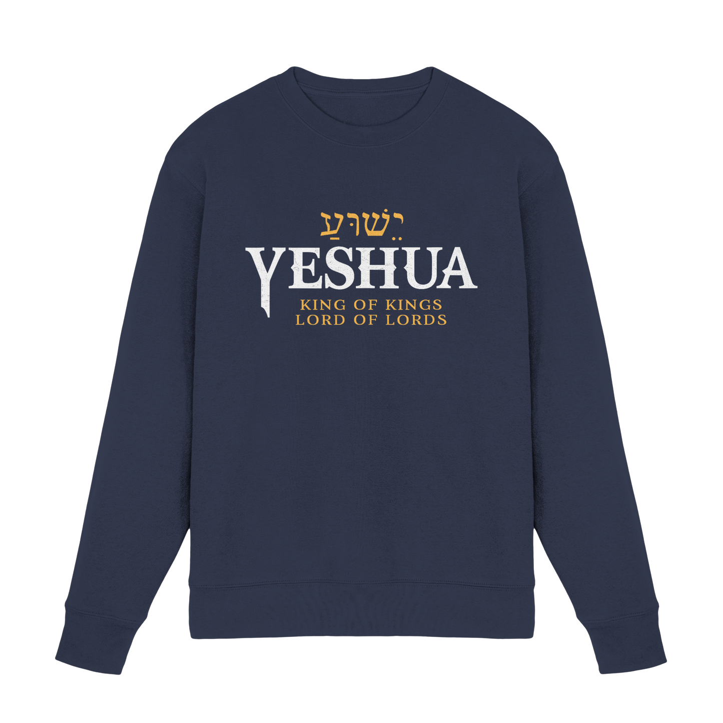 Yeshua – King of Kings, Lord of Lords | Christliches Design mit dem Namen Jesu - Premium Sweatshirt