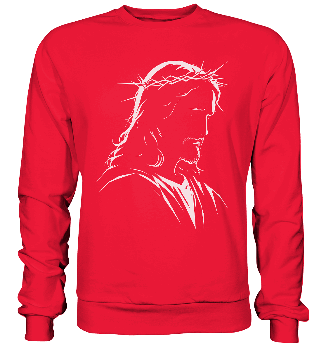 Der Blick des Erlösers – Jesus-Silhouette im Konturdesign | Christliche Kleidung - Premium Sweatshirt
