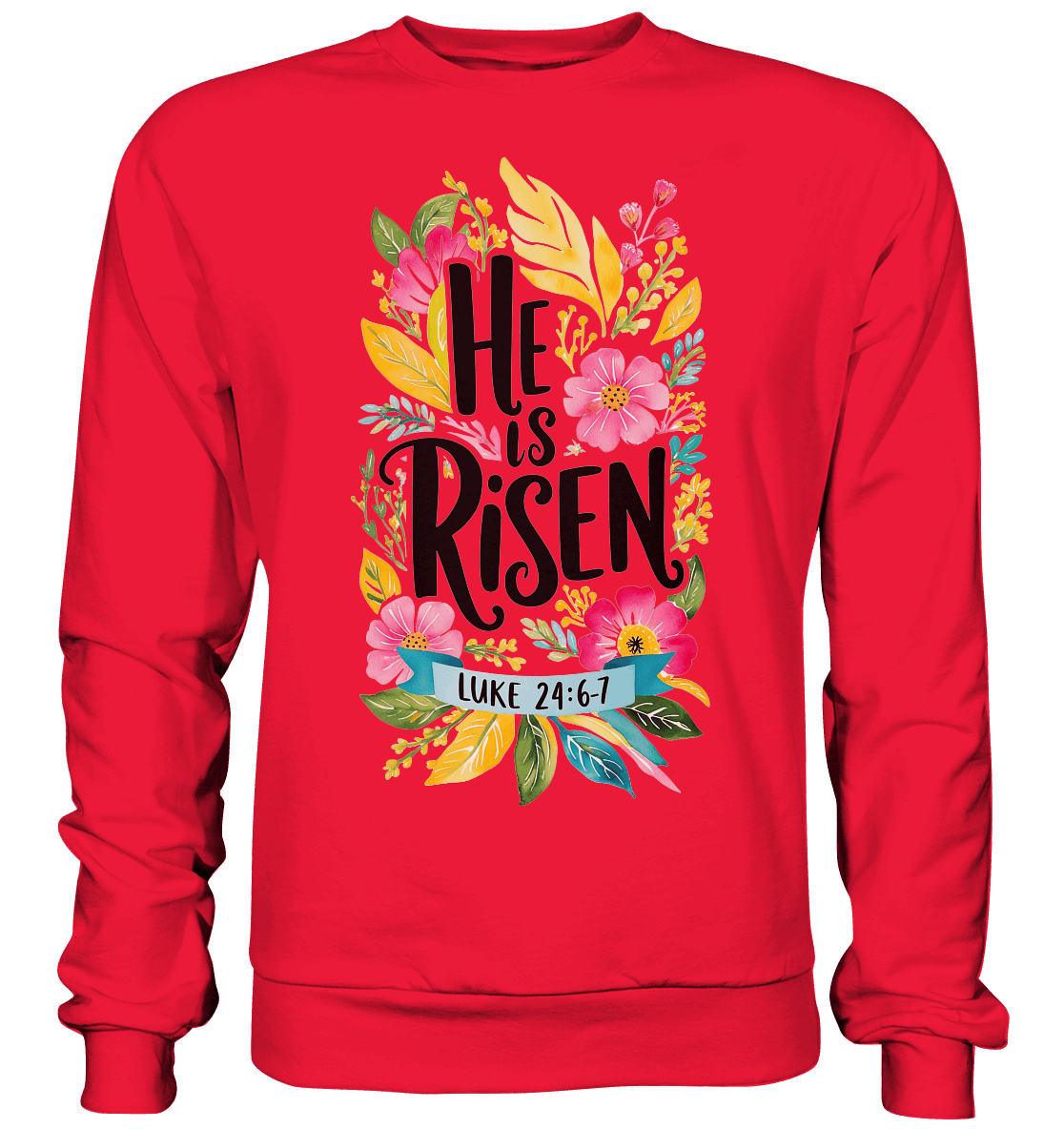 He Is Risen – Die Schönheit der Auferstehung (Vorne) | Christliche Kleidung - Premium Sweatshirt