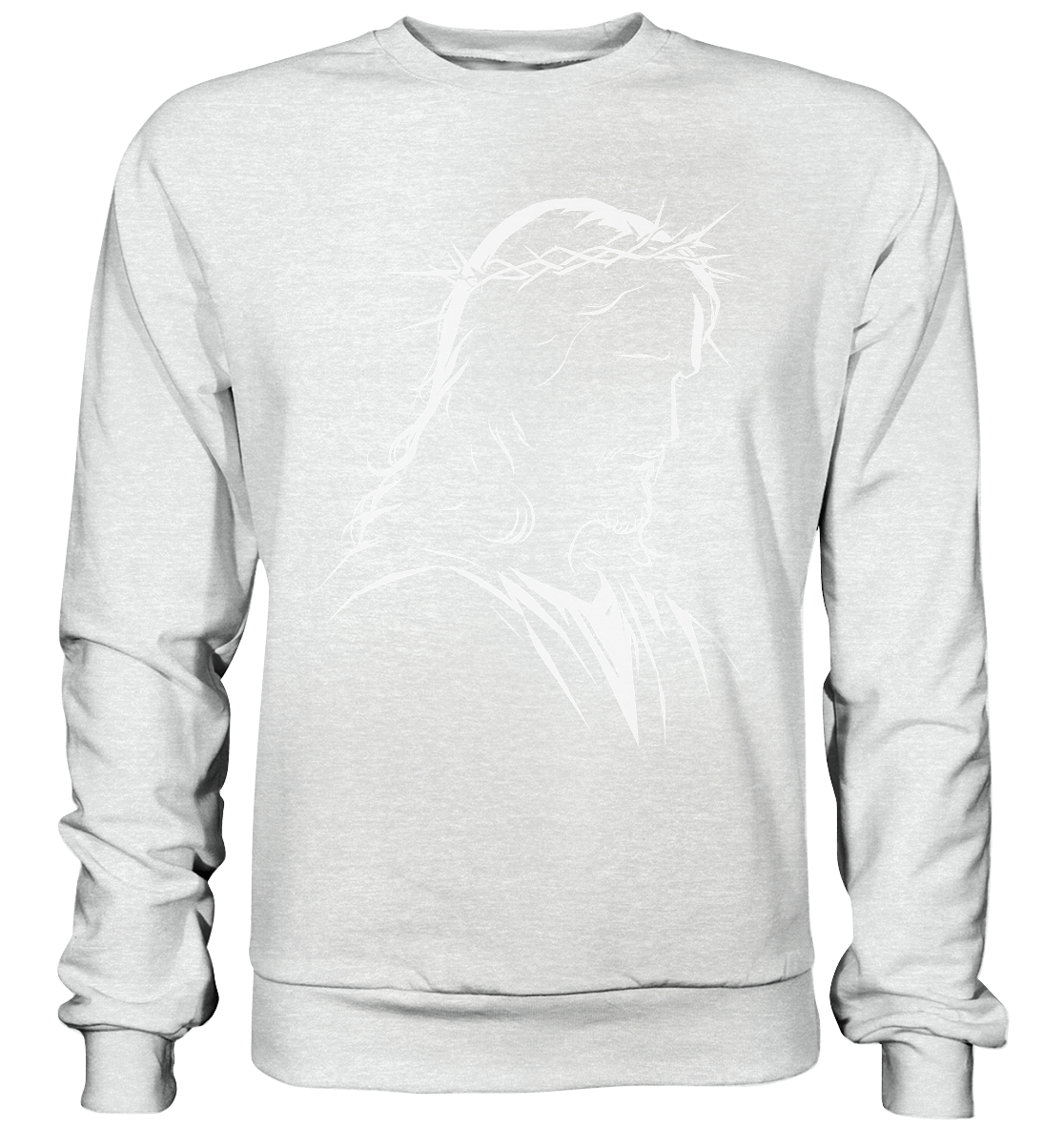 Der Blick des Erlösers – Jesus-Silhouette im Konturdesign | Christliche Kleidung - Premium Sweatshirt
