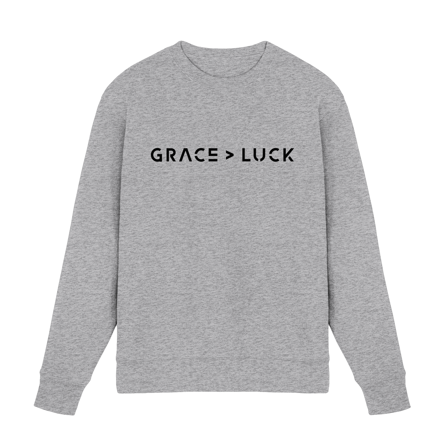 Grace > Luck | Christliches Design über Gottes Gnade - Premium Sweatshirt